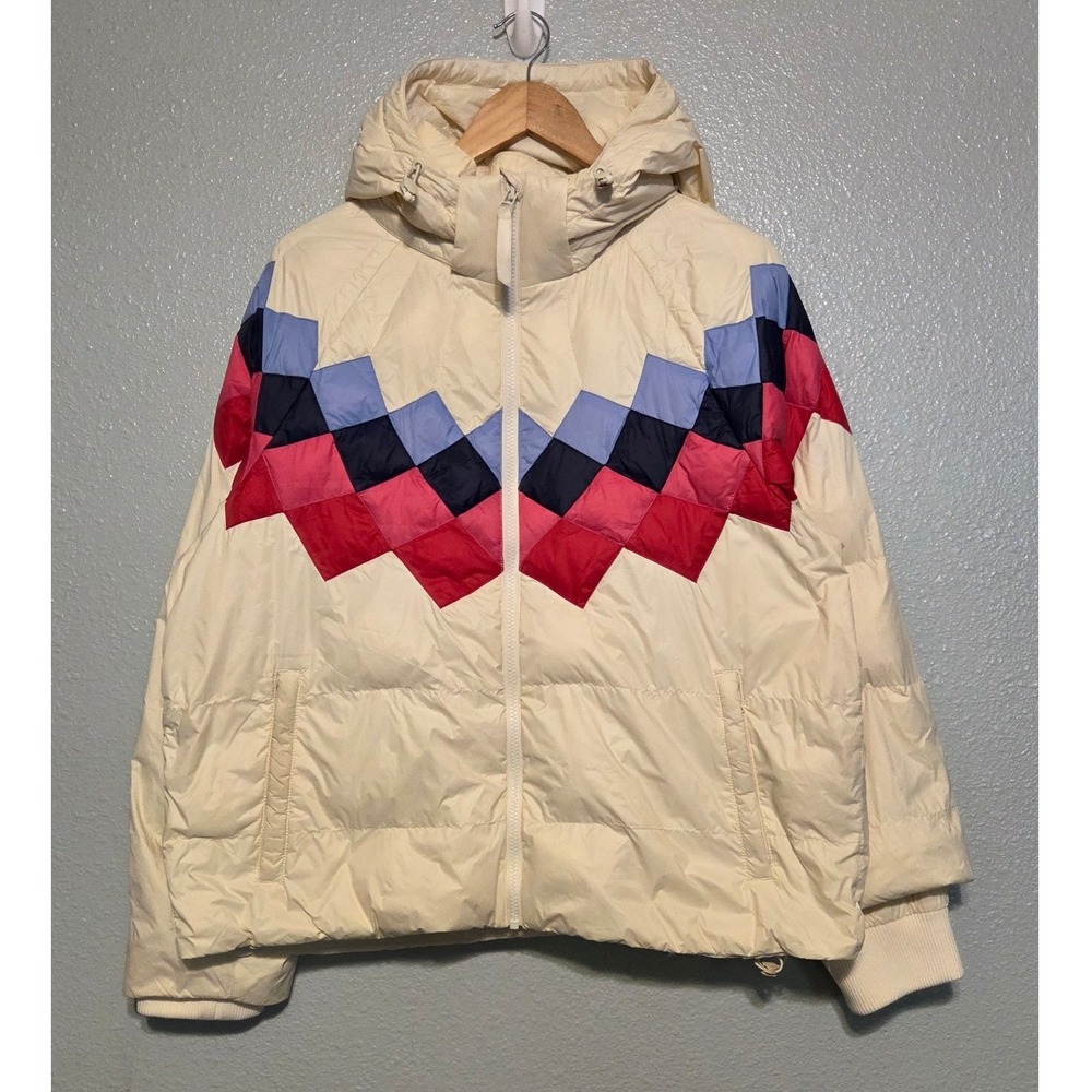 Marine Layer Archive Sierra Down Puffer Jacket Womens XL Fair Isle Antique White